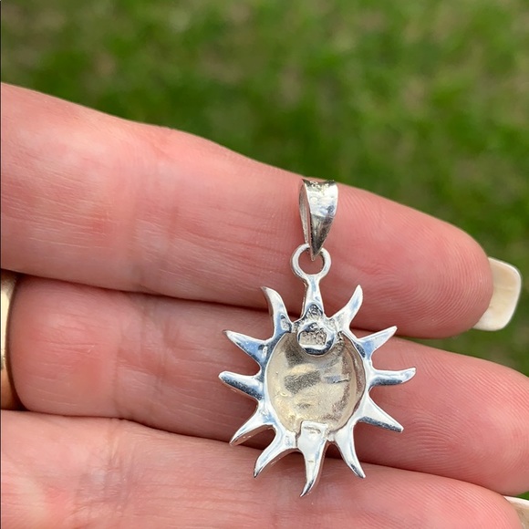 Sterling Silver Sun 🌞 Pendant - Picture 3 of 16